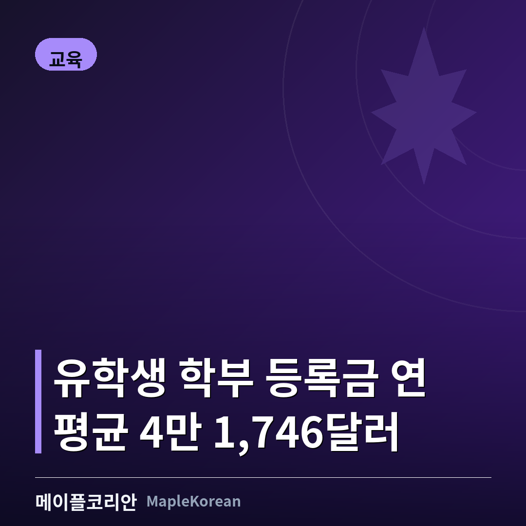 유학생 학부 등록금 연 평균 4만 1,746달러... 온타리오가 최고