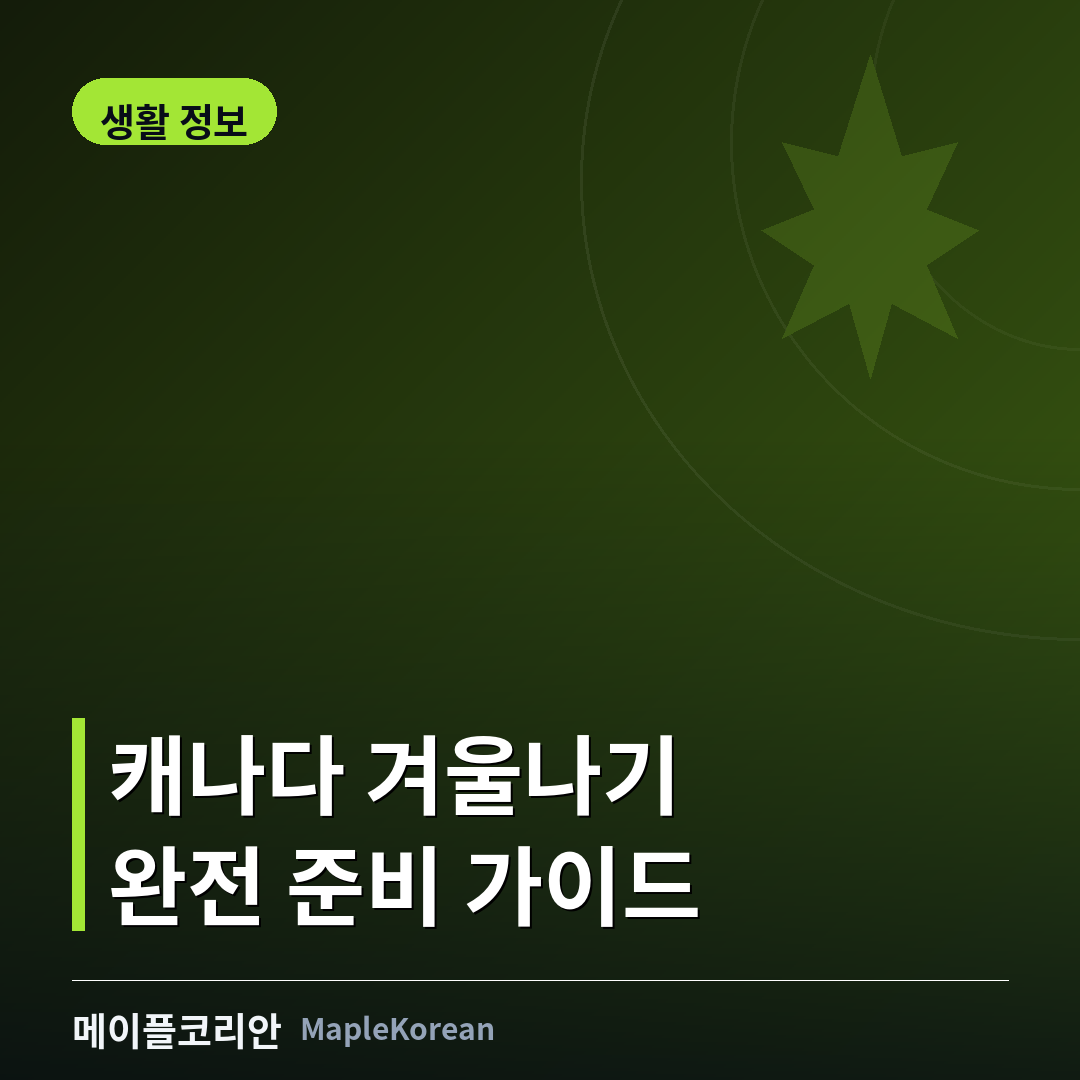 캐나다 겨울나기 준비 가이드