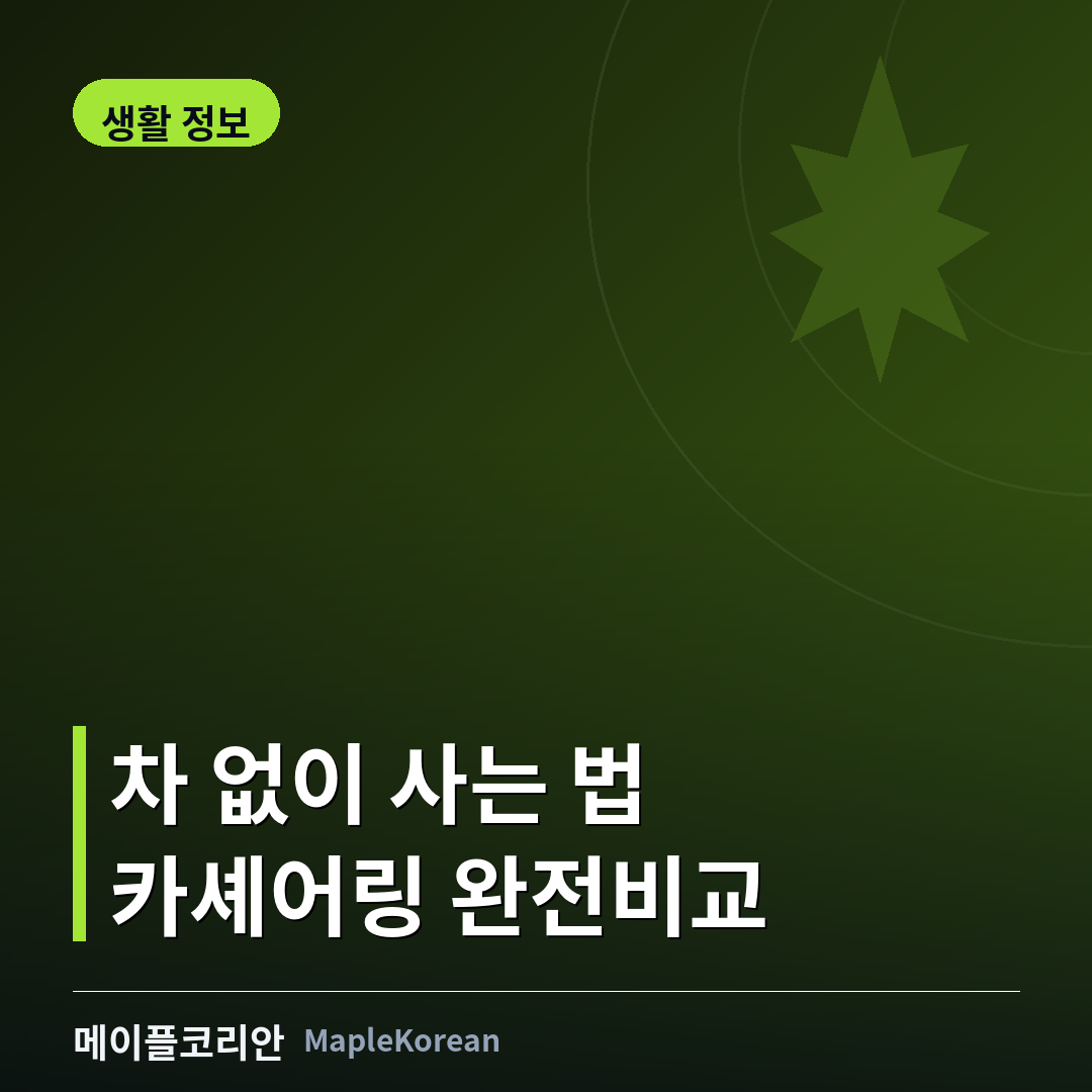 노을 지는 도로 위를 달리는 자동차 실루엣과 도시 스카이라인, 캐나다 카셰어링 가이드 대표 이미지