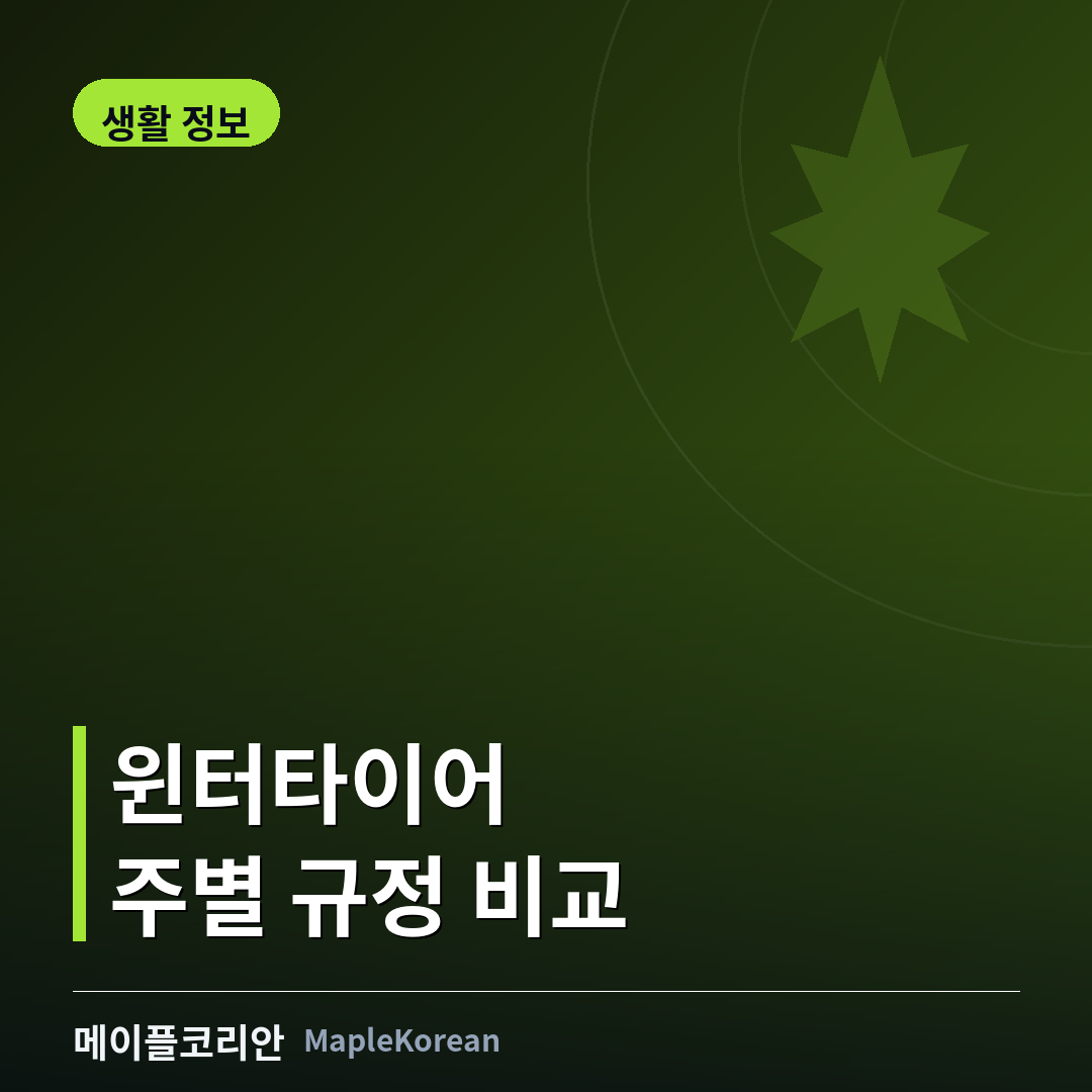 캐나다 윈터타이어 규정 가이드